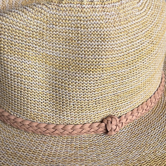 Powder Natalie mango cotton-rich hat w/suede-like braided detail/adjustable-NWT